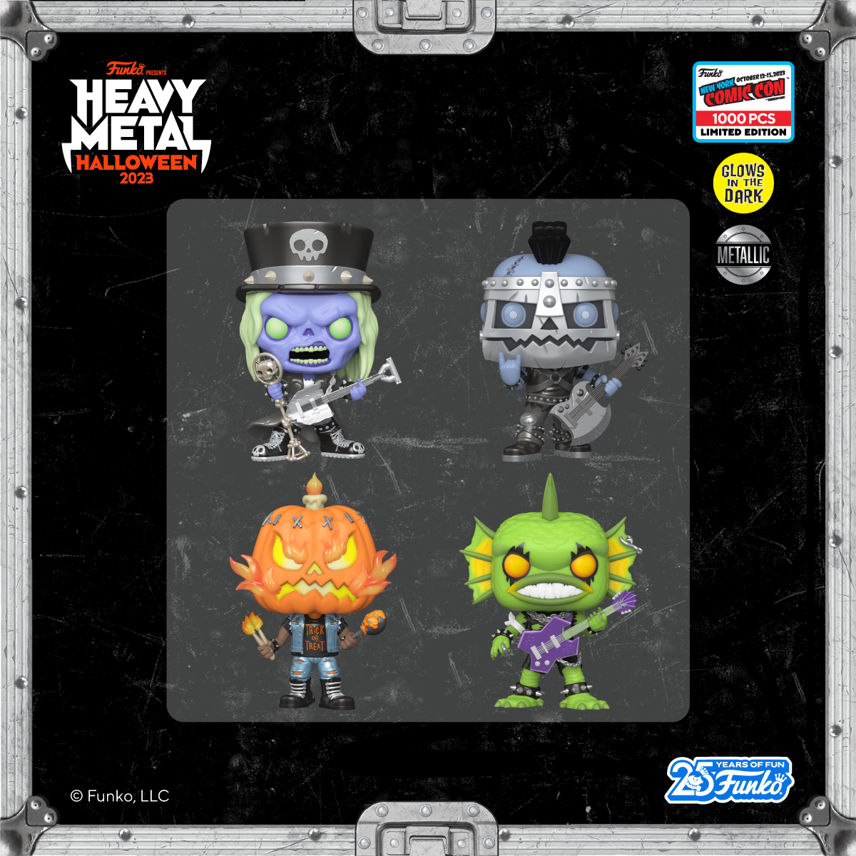 Rock the night away with our next set! Our Heavy Metal Halloween mascots join the lineup of exclusive NYCC 2023 collectibles. 